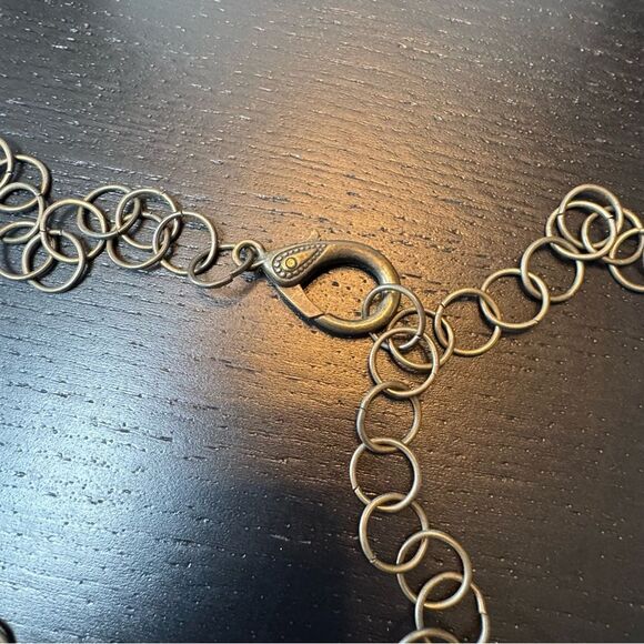 Vintage Handmade Unique Gold Wire and Stone Pendant Necklace - Picture 6 of 8